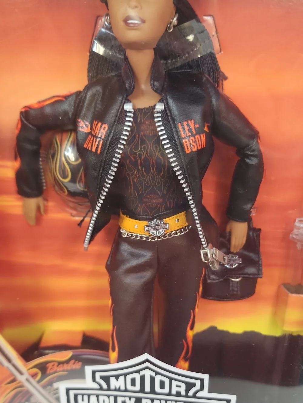 Harley Davidson Barbie Doll Black Leather Biker Outfit Mattel 2001 NRFB